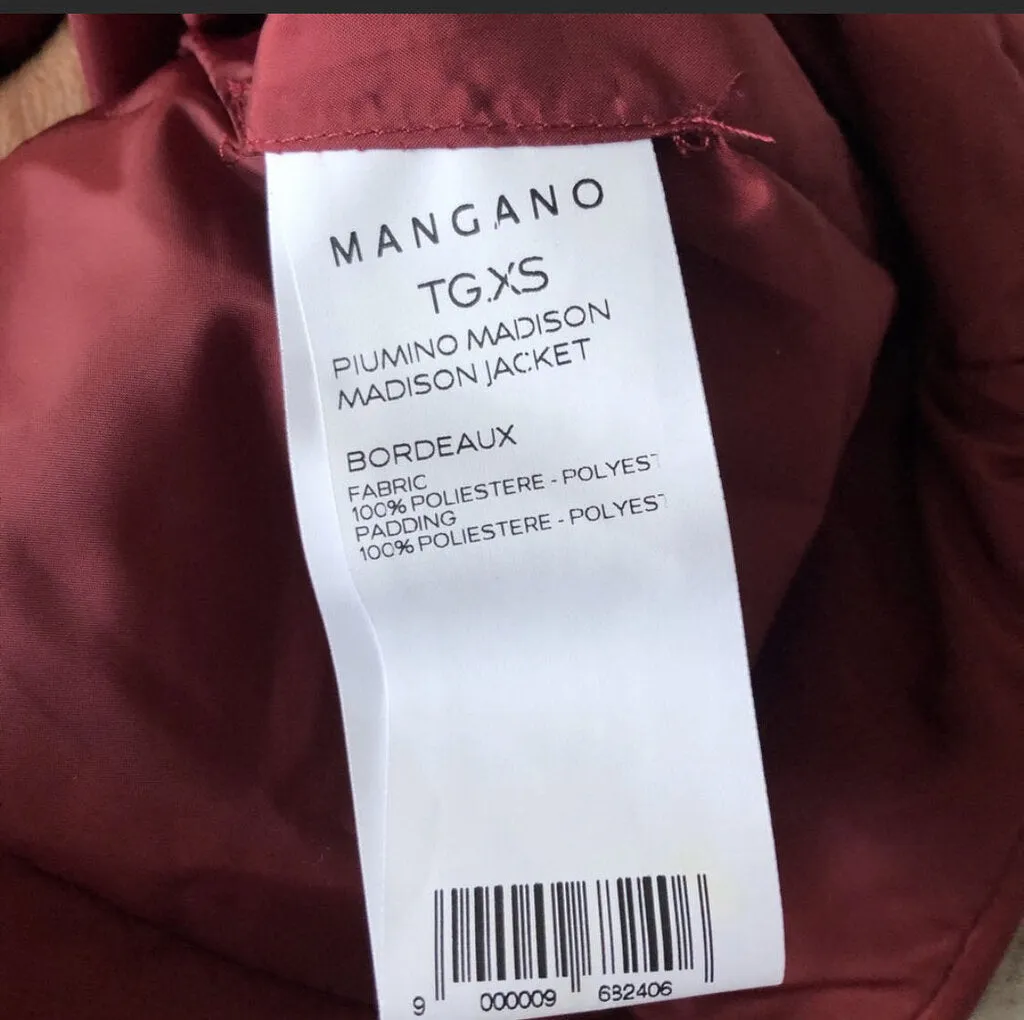 * Mangano down Coat NWT Retail $418