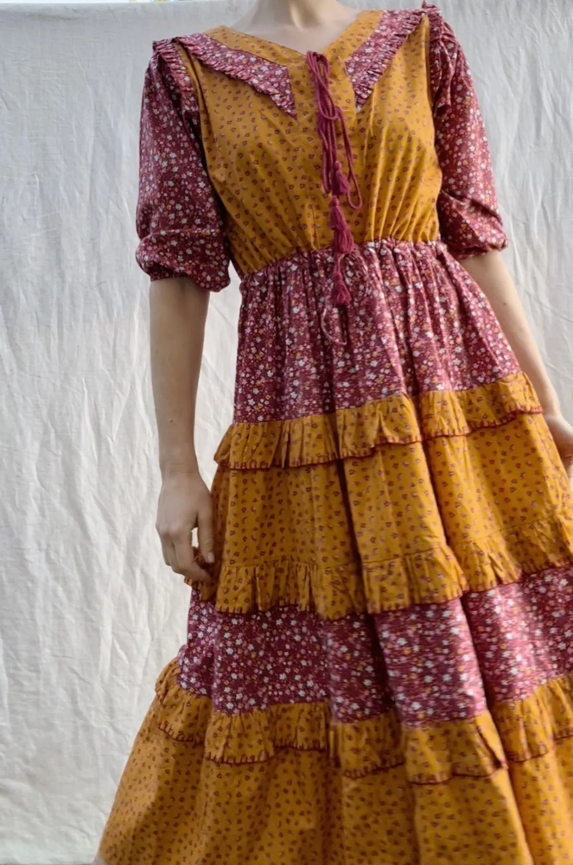 100% RECYCLED COTTON - THEA DRESS DITSY PATCHWORK