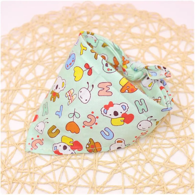 10PCS Baby Cartoon Lace Lotton Triangle Scarf Bibs Baby Accessories Wholesale