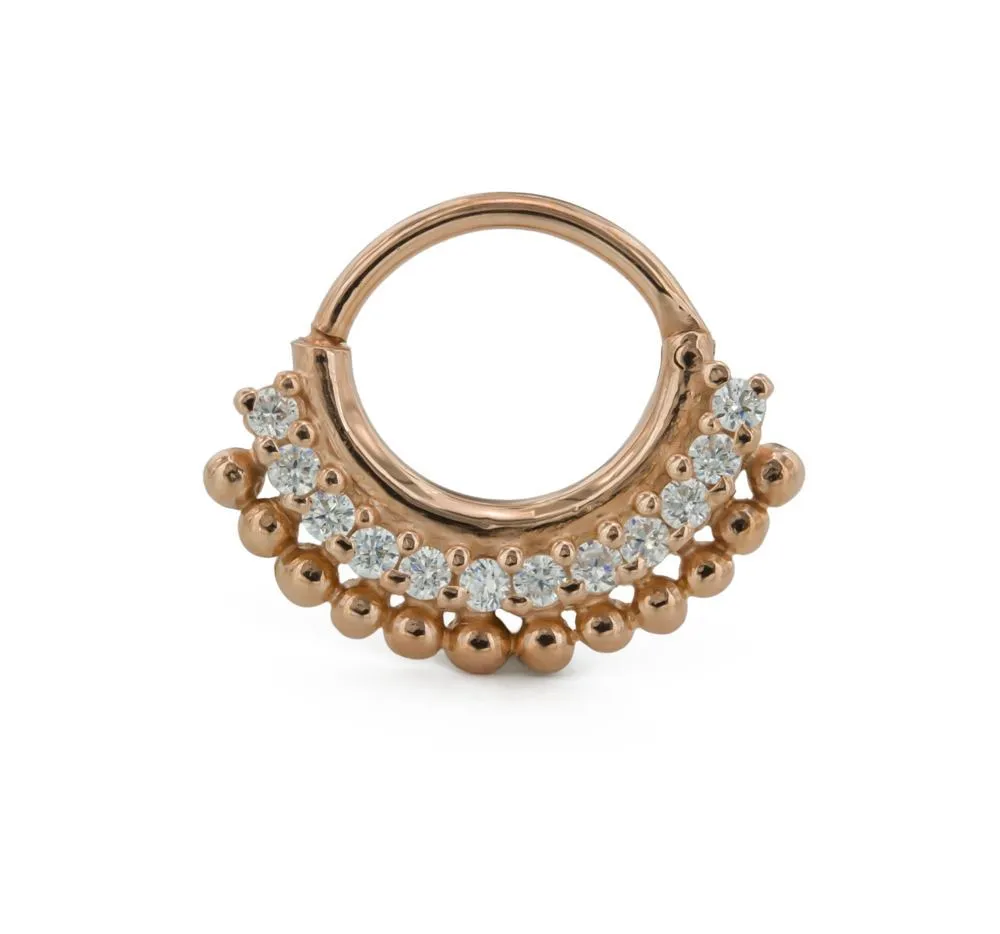 16g Septum Clicker - Layered Rose Gold Plated Ring