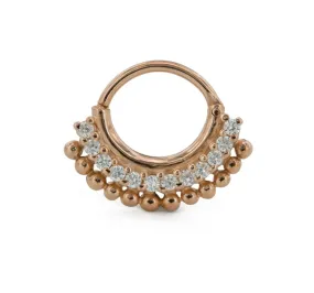 16g Septum Clicker - Layered Rose Gold Plated Ring