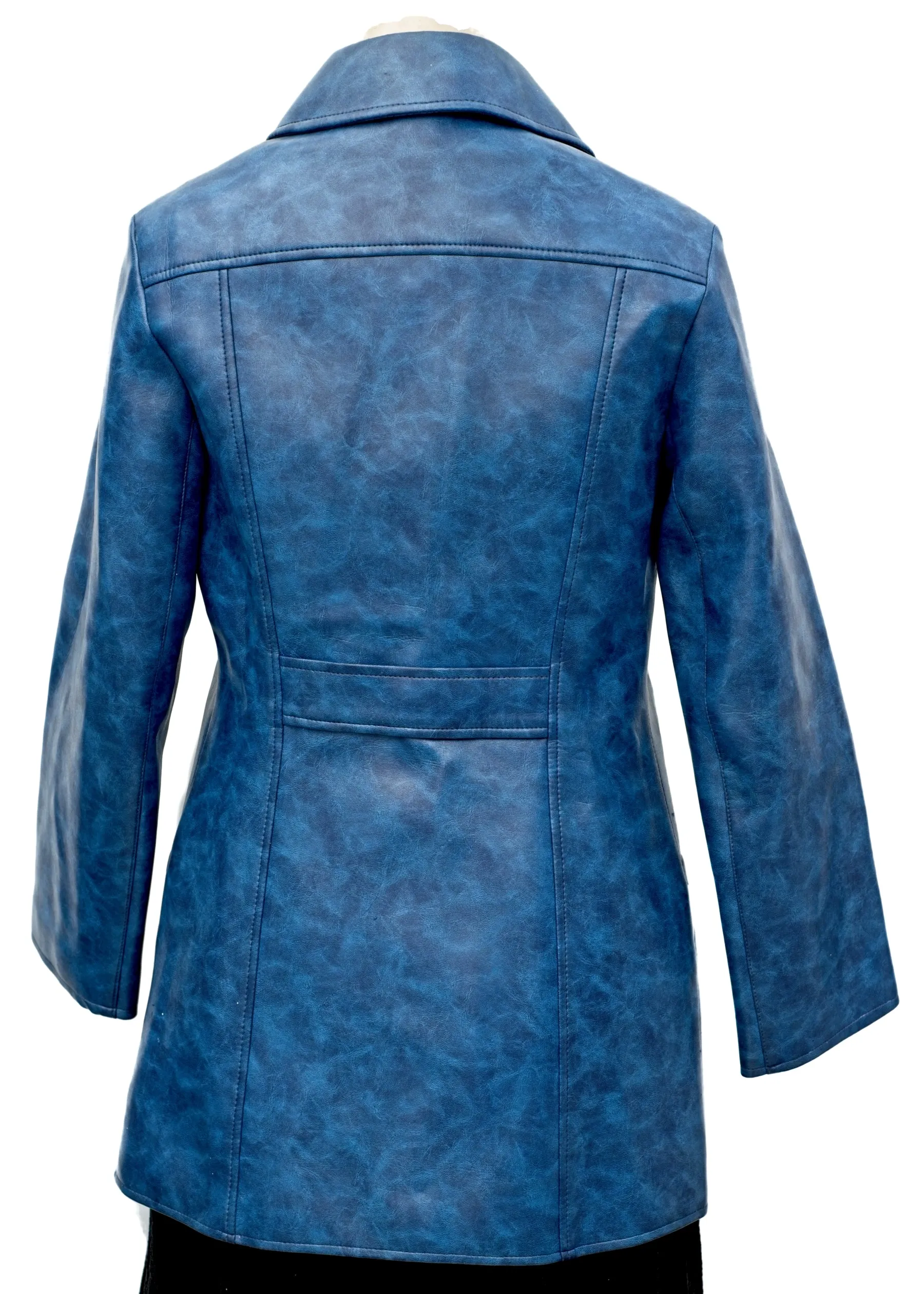 1960s Vintage Mod Blue Vinyl Coat • St Michael