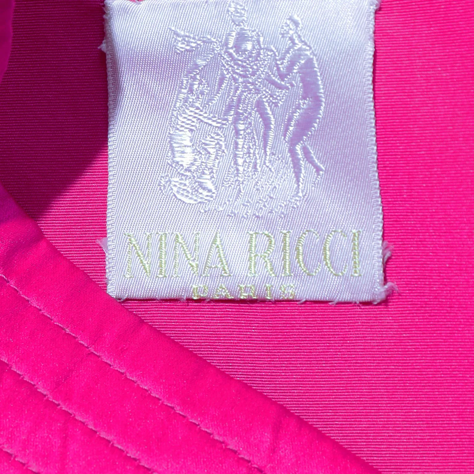 1980s Nina Ricci Paris Hot Pink Satin Oversized Jacket or Evening Dress