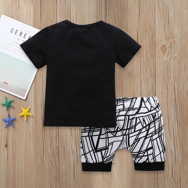 2-piece Letter Pattern T-shirt & Pants for Baby Boy