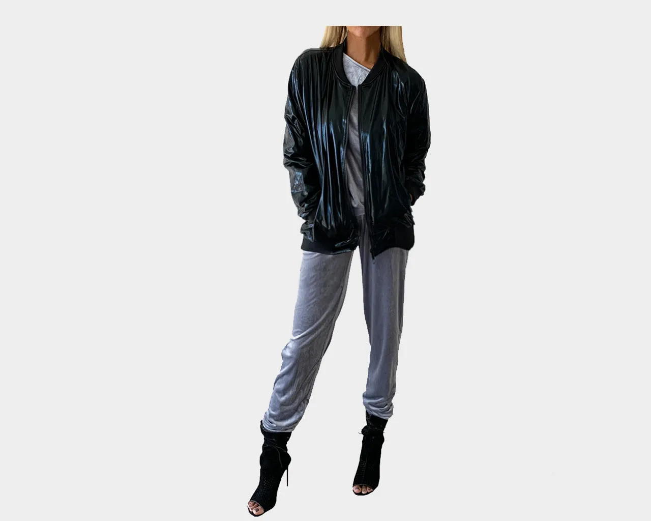 4 Black Metallic Boyfriend Jacket - The Milan