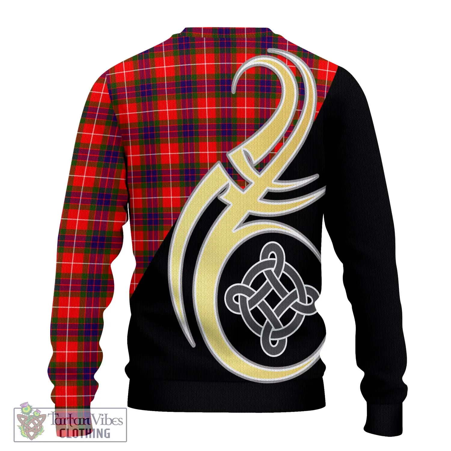 Abernethy Tartan Ugly Sweater with Family Crest and Celtic Symbol Style