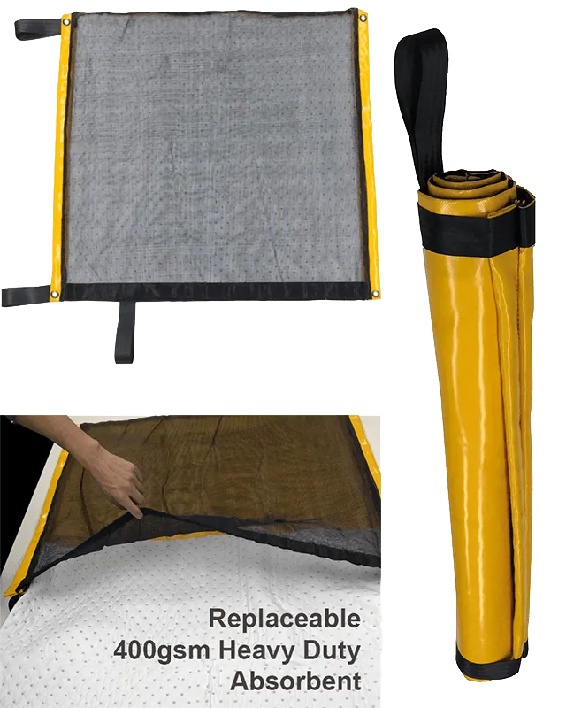 Absorbent Spill Mat - Oil & Fuel with replaceable 400gsm pad (1m x 1m)