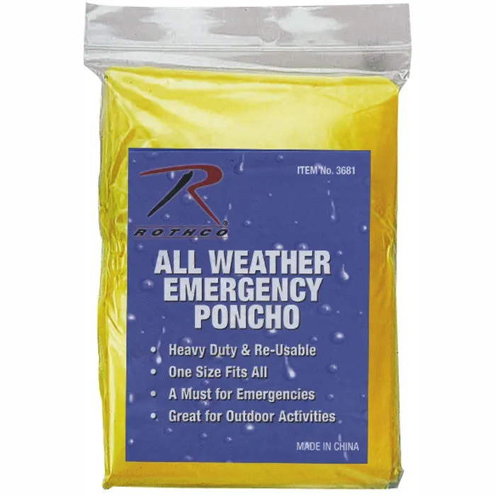 All Weather Emergency Poncho Pocket Size