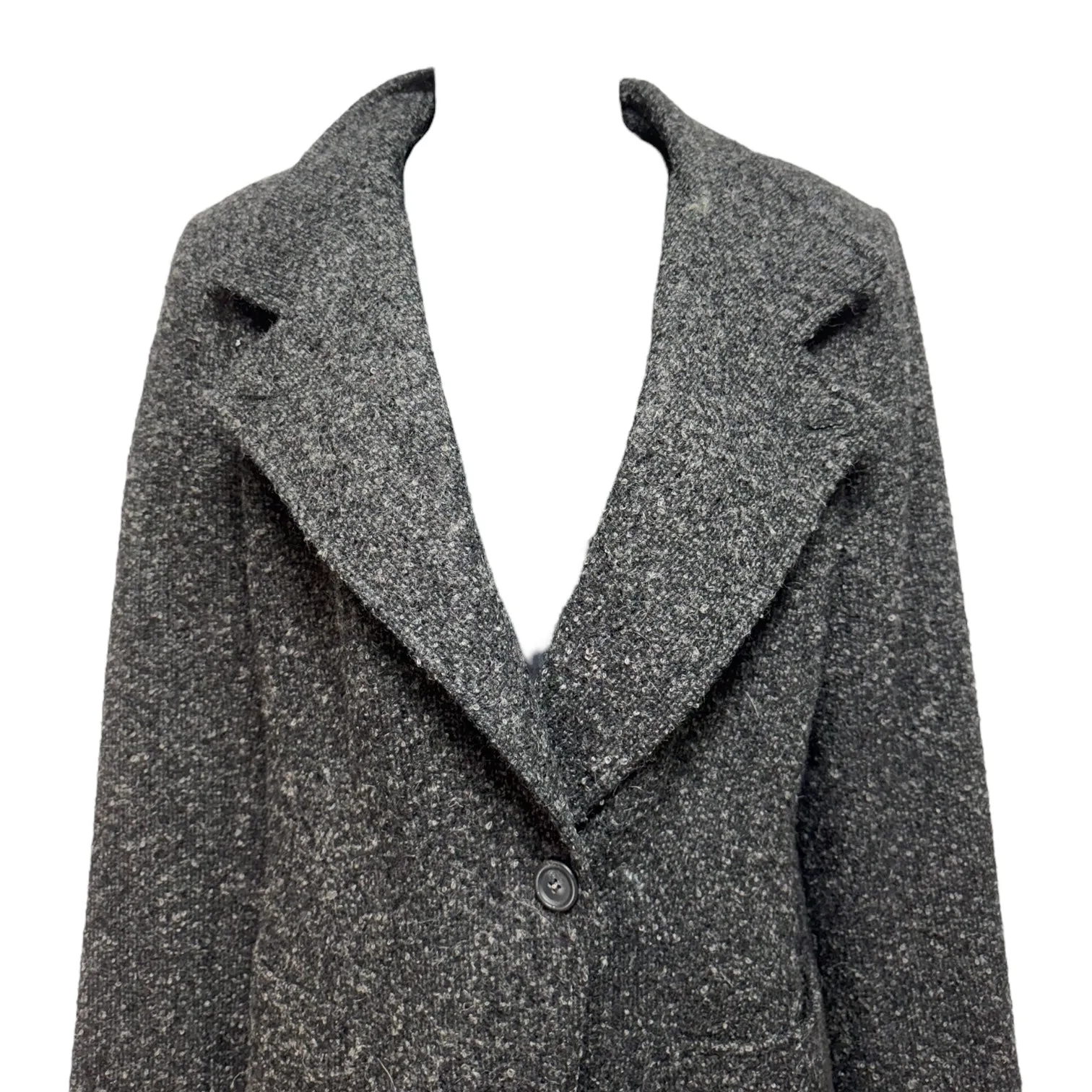 Alpaca Wool Blend Coat Trench Coat By Peruvian Connection In Grey, Size: 6