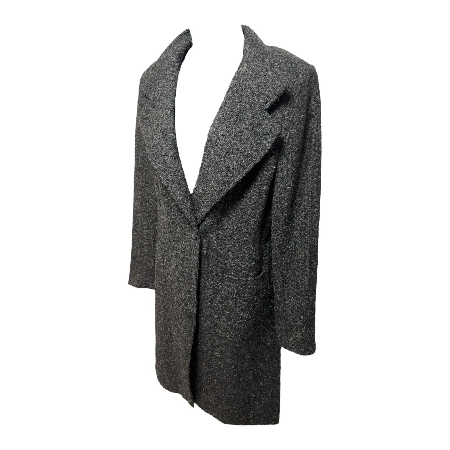 Alpaca Wool Blend Coat Trench Coat By Peruvian Connection In Grey, Size: 6