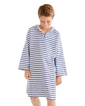 AMALFI Kids Hooded Towel: Navy/White