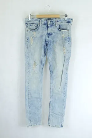 &Denim Blue Skinny Jeans 33/32 (14AU)