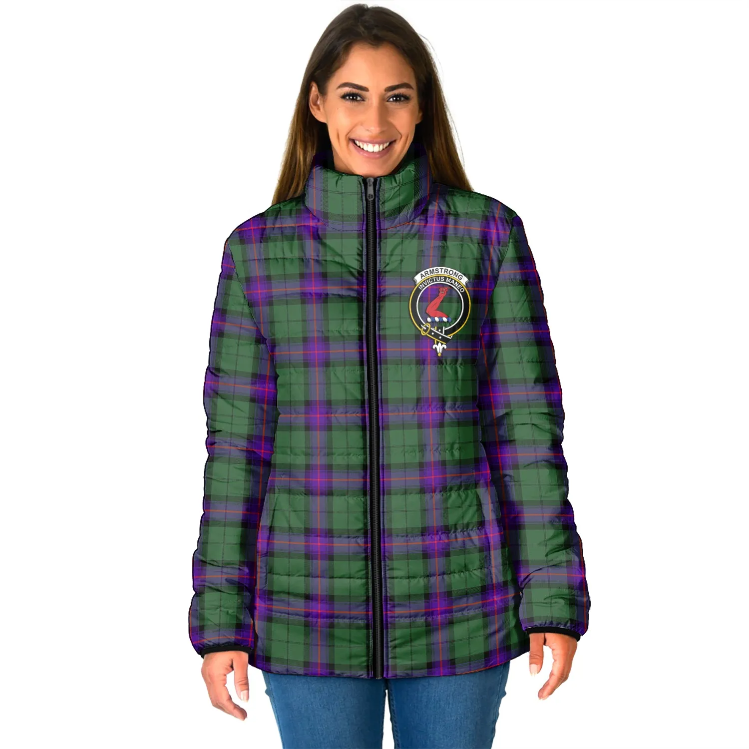 Armstrong Modern Tartan Padded Jacket with Family Crest