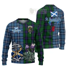 Armstrong Tartan Knitted Sweater Happy St. Andrew's Day Half Tartan Style