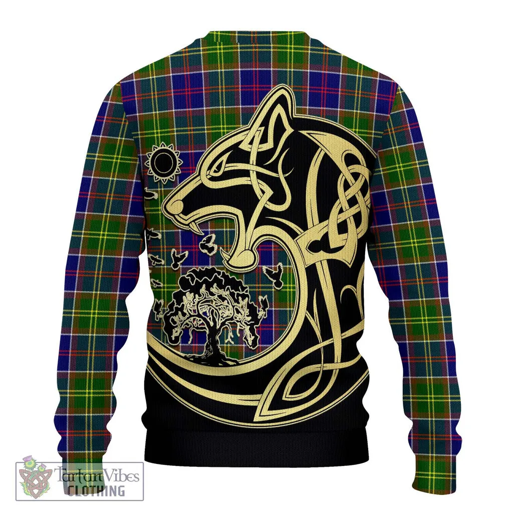 Arnott Tartan Ugly Sweater with Family Crest Celtic Wolf Style