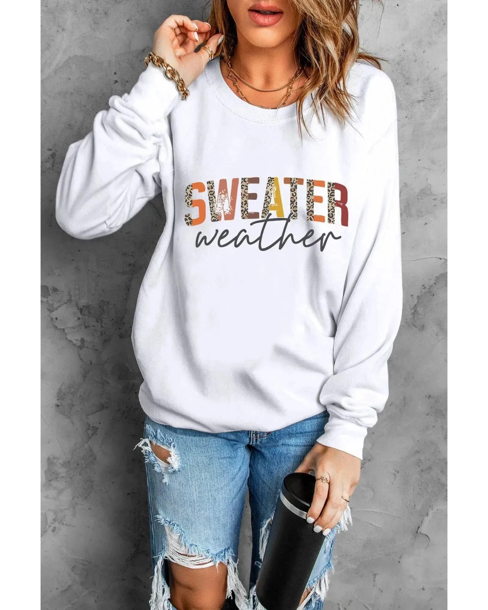 Azura Exchange Sweater Weather Monogram Sweatshirt - S