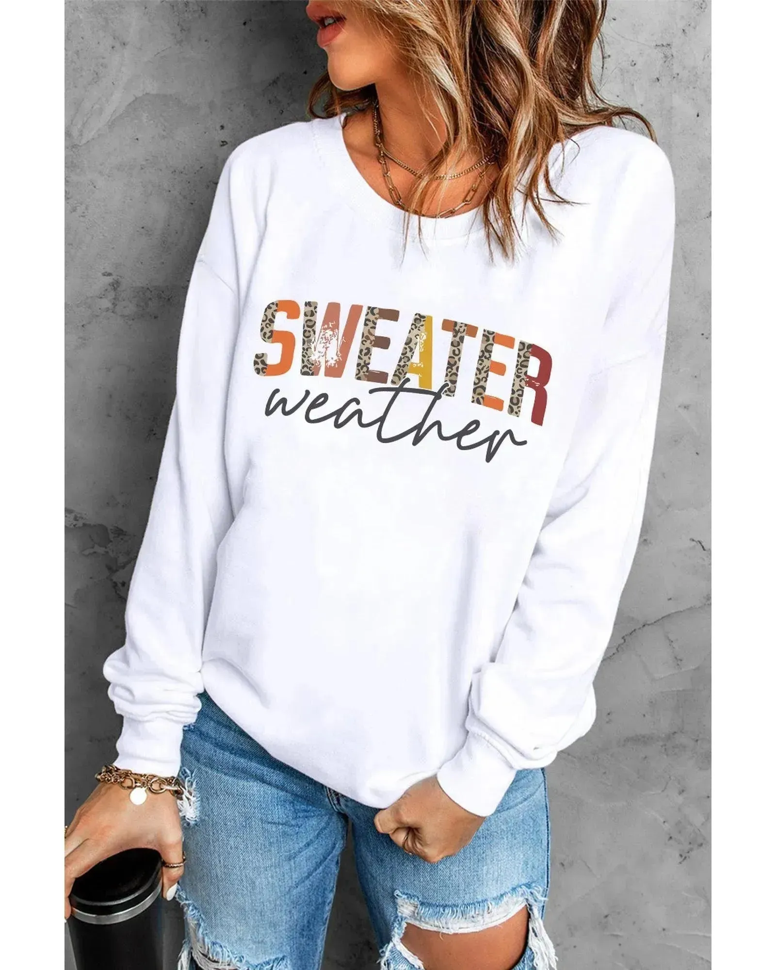 Azura Exchange Sweater Weather Monogram Sweatshirt - S