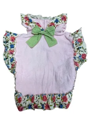 Baby Girls Pink Flower Hooded Poncho