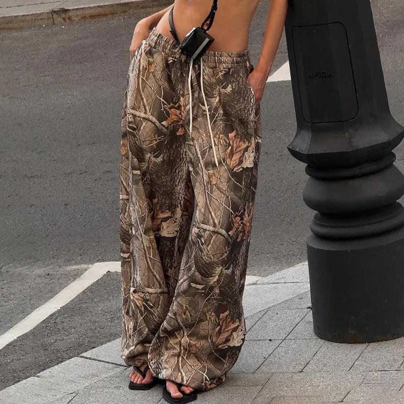 Baker Camo Print Wide-Leg Pants