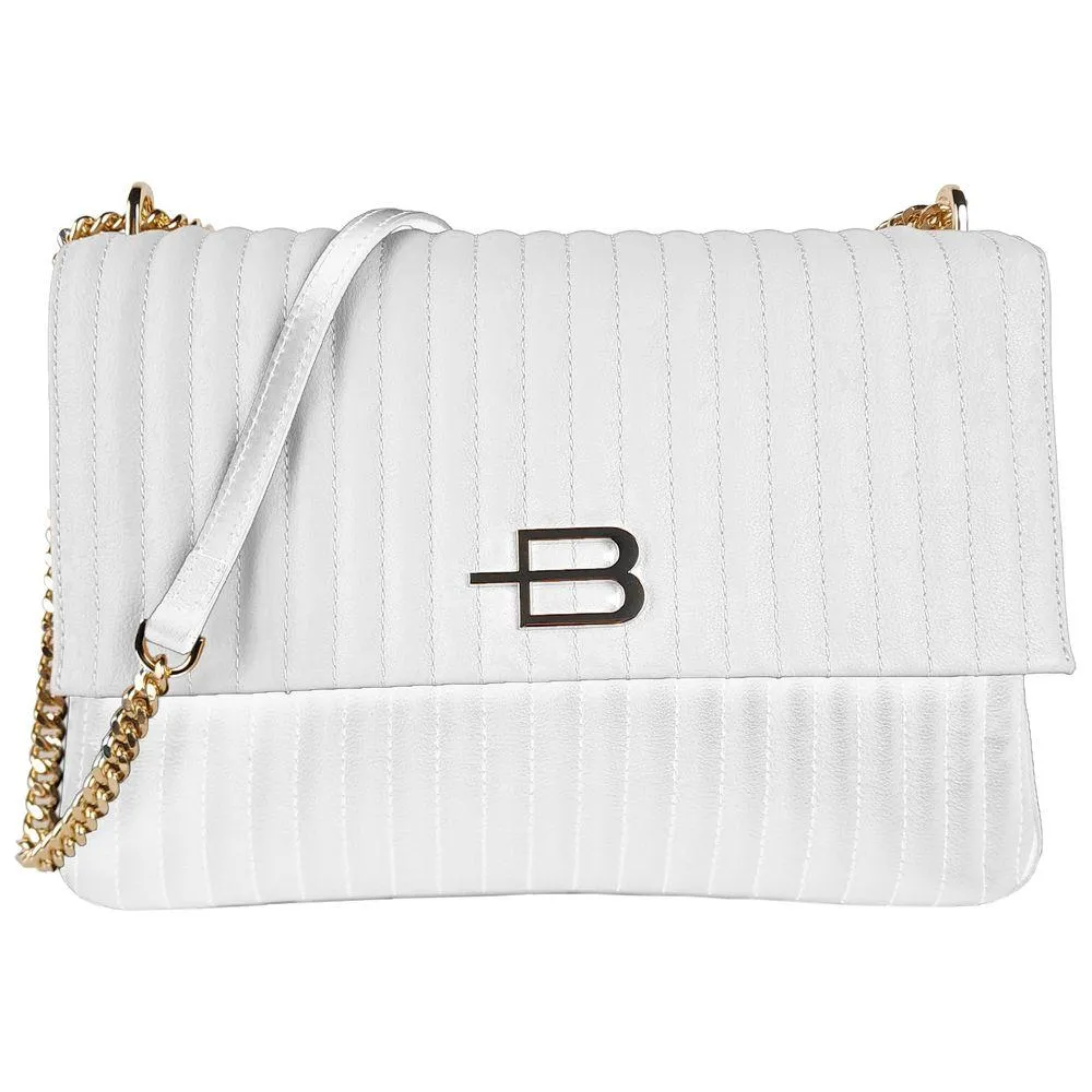 Baldinini Trend Chic Quilted Calfskin Shoulder Bag with Chain Strap