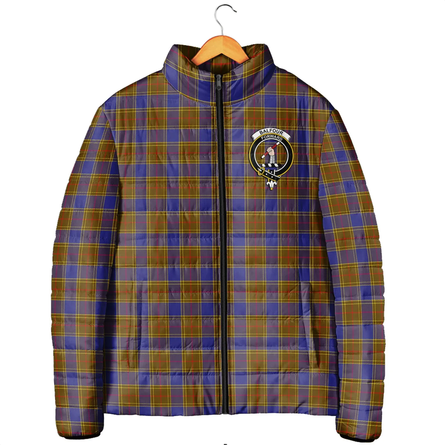 Balfour Tartan Padded Jacket with Family Crest