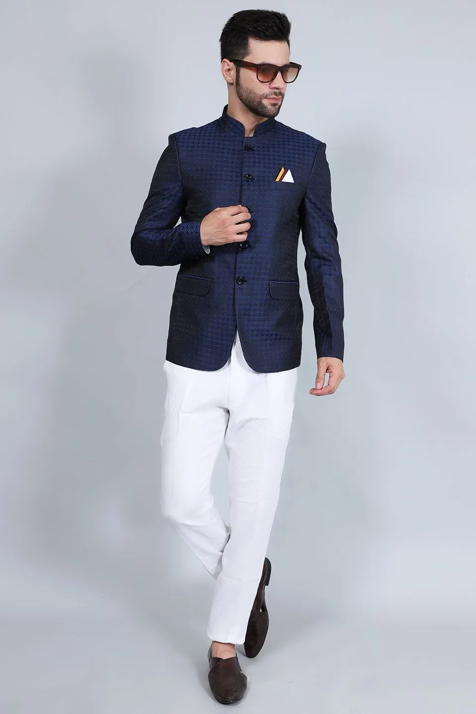 Banarasi Rayon Cotton Blue Blazer