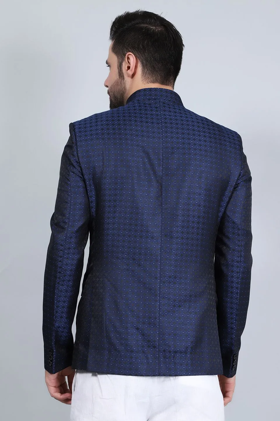 Banarasi Rayon Cotton Blue Blazer