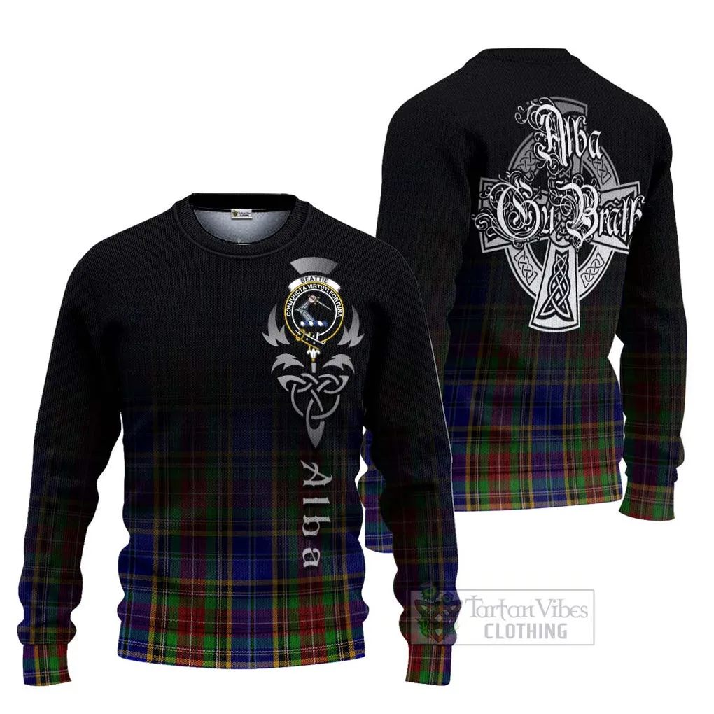 Beattie (Beatty) Tartan Ugly Sweater Featuring Alba Gu Brath Family Crest Celtic Inspired