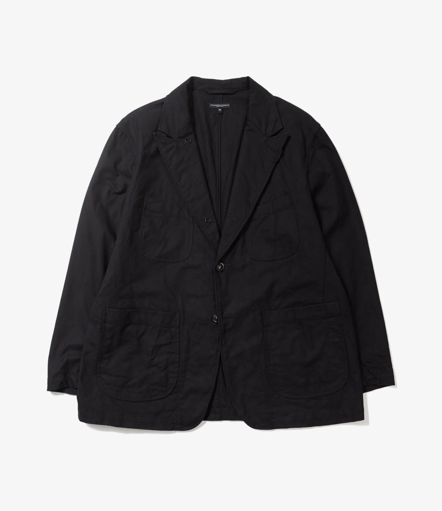 Bedford Jacket – Black Brushed Herringbone Cotton