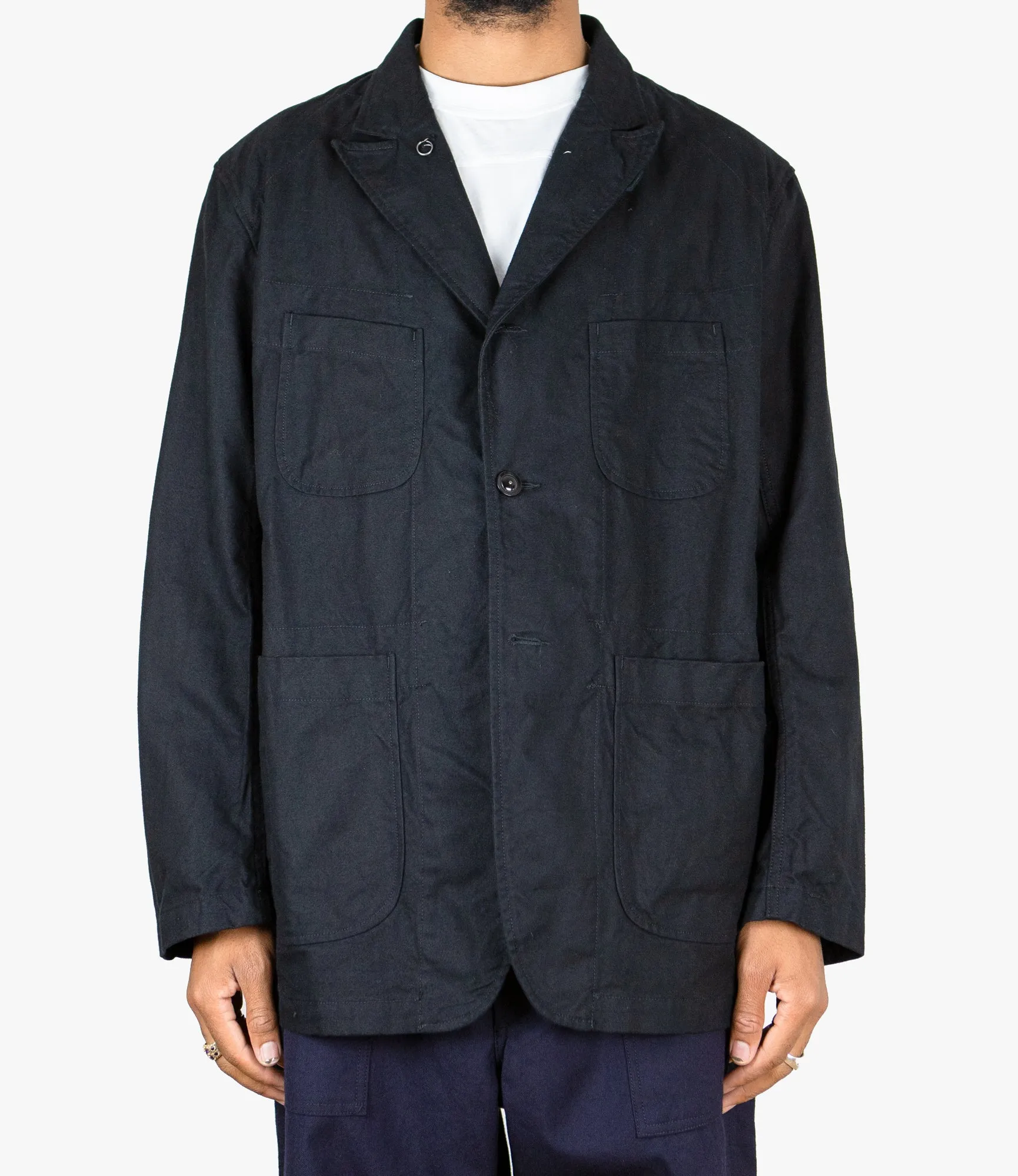 Bedford Jacket – Black Brushed Herringbone Cotton