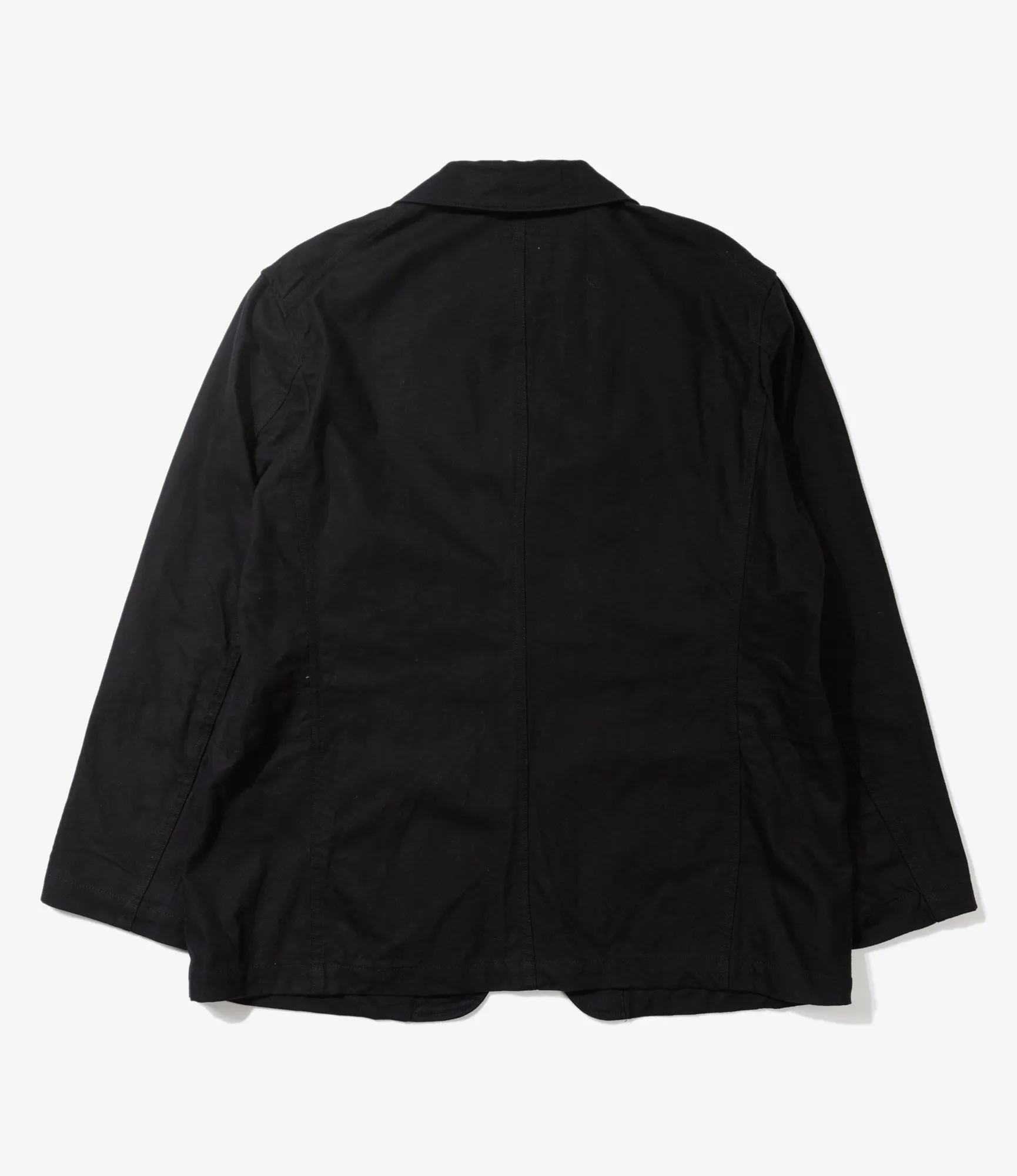 Bedford Jacket – Black Brushed Herringbone Cotton