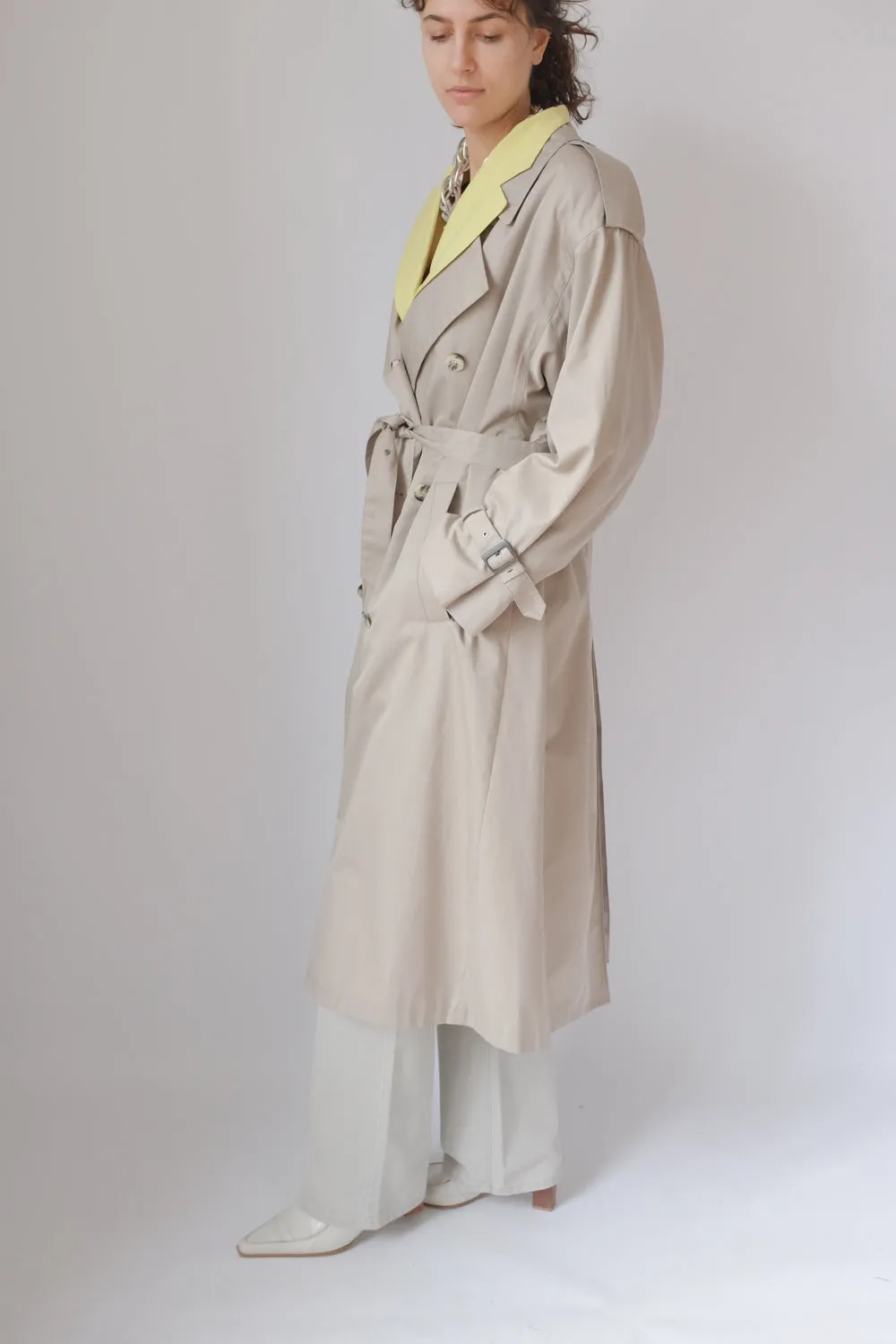 BEIGE CLASSY VINTAGE TRENCH COAT