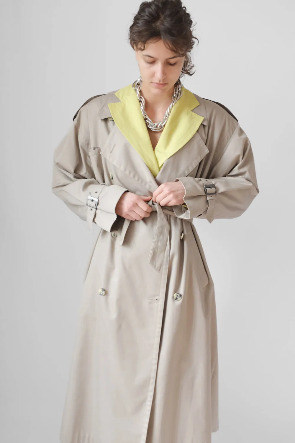 BEIGE CLASSY VINTAGE TRENCH COAT