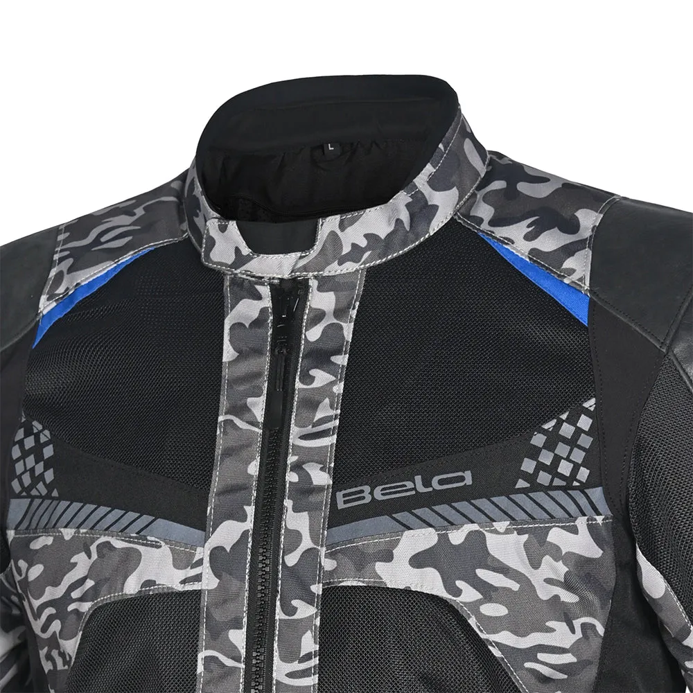 BELA Onsaker Motorcycle Textile Jacket - Camo Blue Black