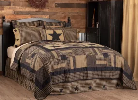 Black Check Star Over-sized Luxury King Quilt 105X105