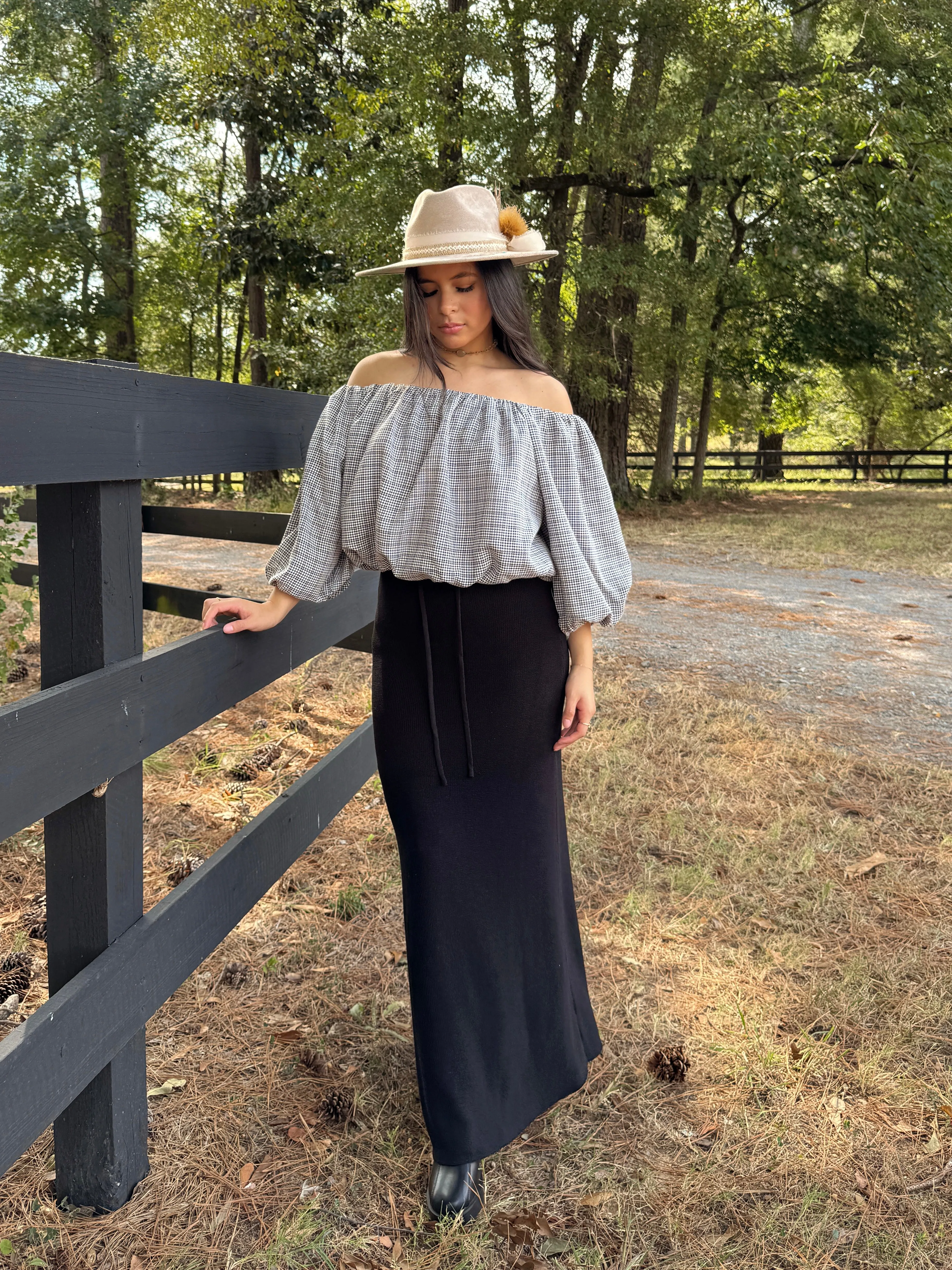 Black Knitted Maxi Skirt