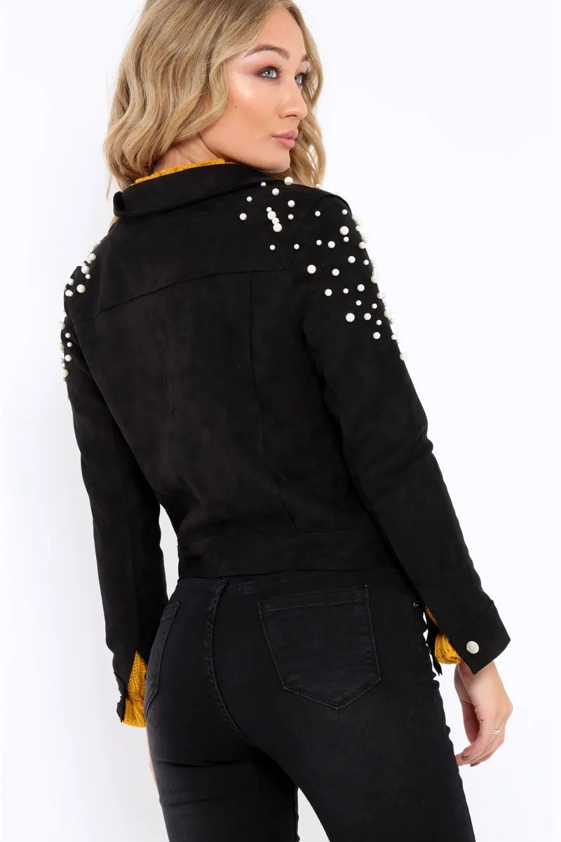 Black Pearl Suedette Jacket - Abbey