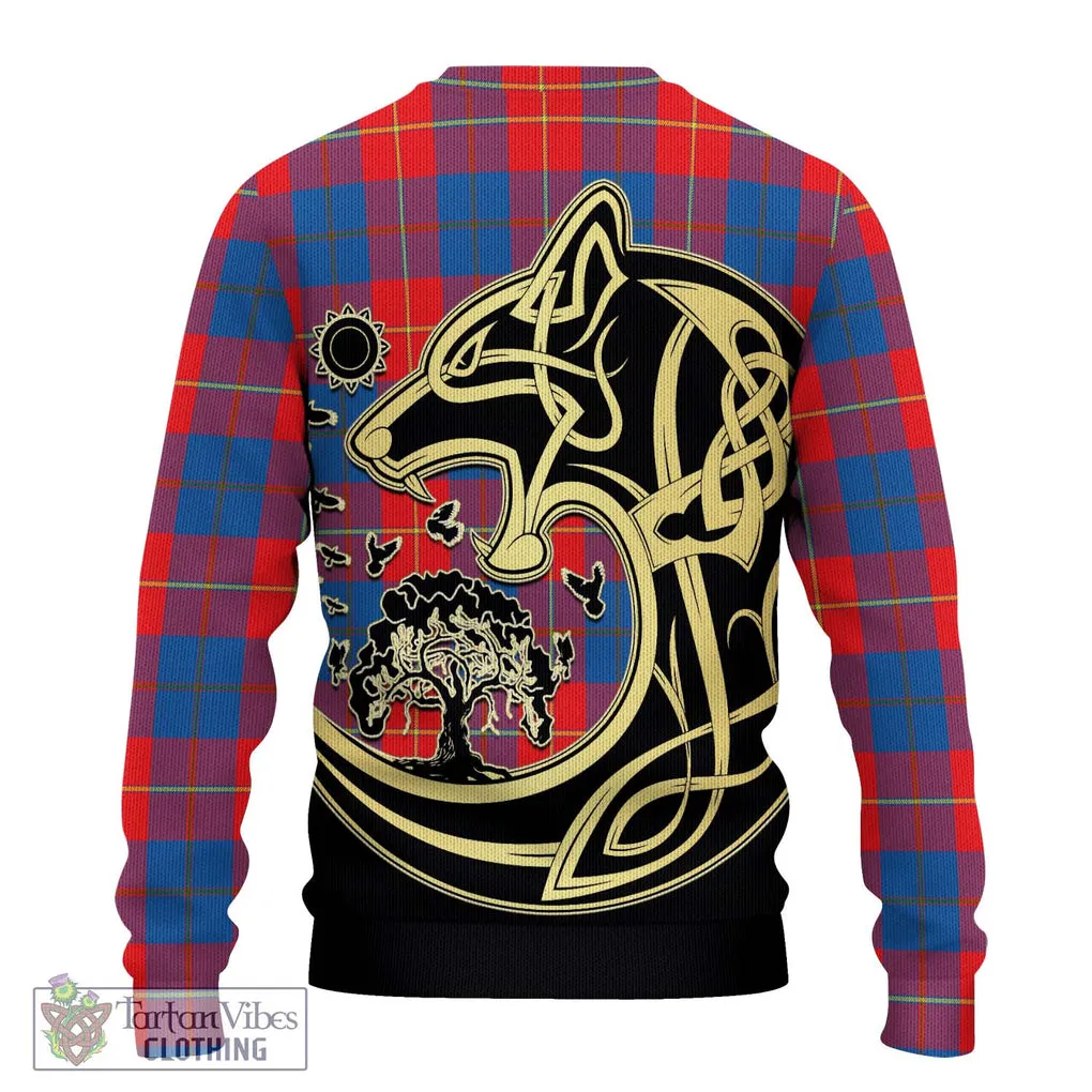 Blane Tartan Ugly Sweater with Family Crest Celtic Wolf Style