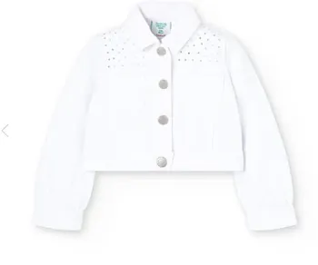 Boboli - White Cropped Studded Jacket