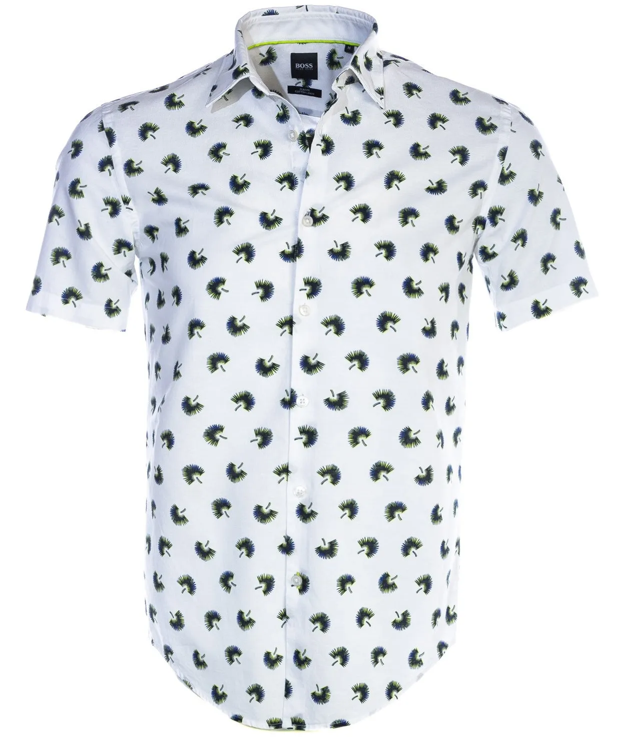 BOSS Ronn 2F Short Sleeve Shirt in White Print