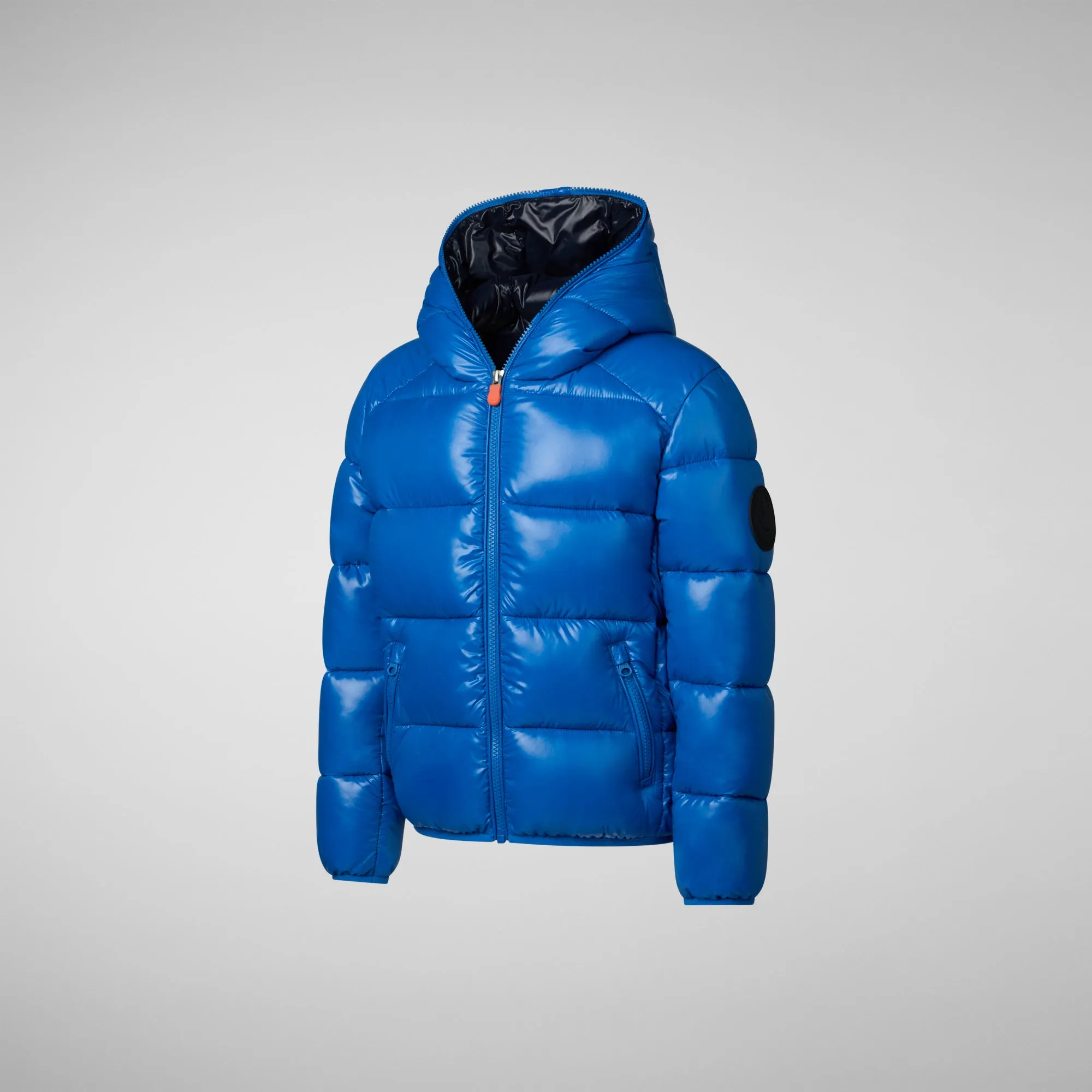 Boys' Hooded Animal free Puffer Jacket Artie in blue berry