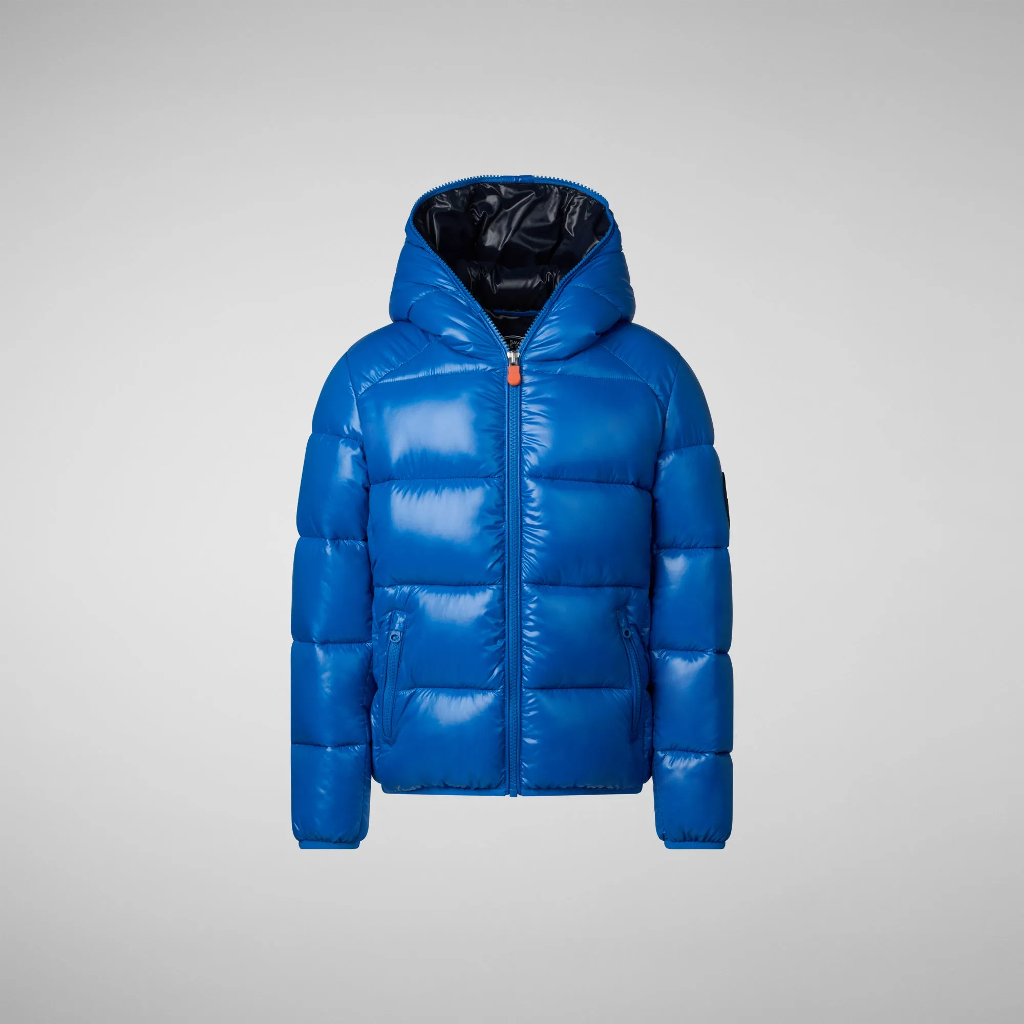 Boys' Hooded Animal free Puffer Jacket Artie in blue berry