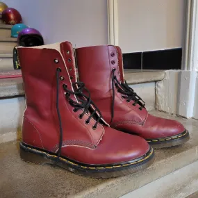 Brand new cherry red Dr Martens 10 holes made in England 90's