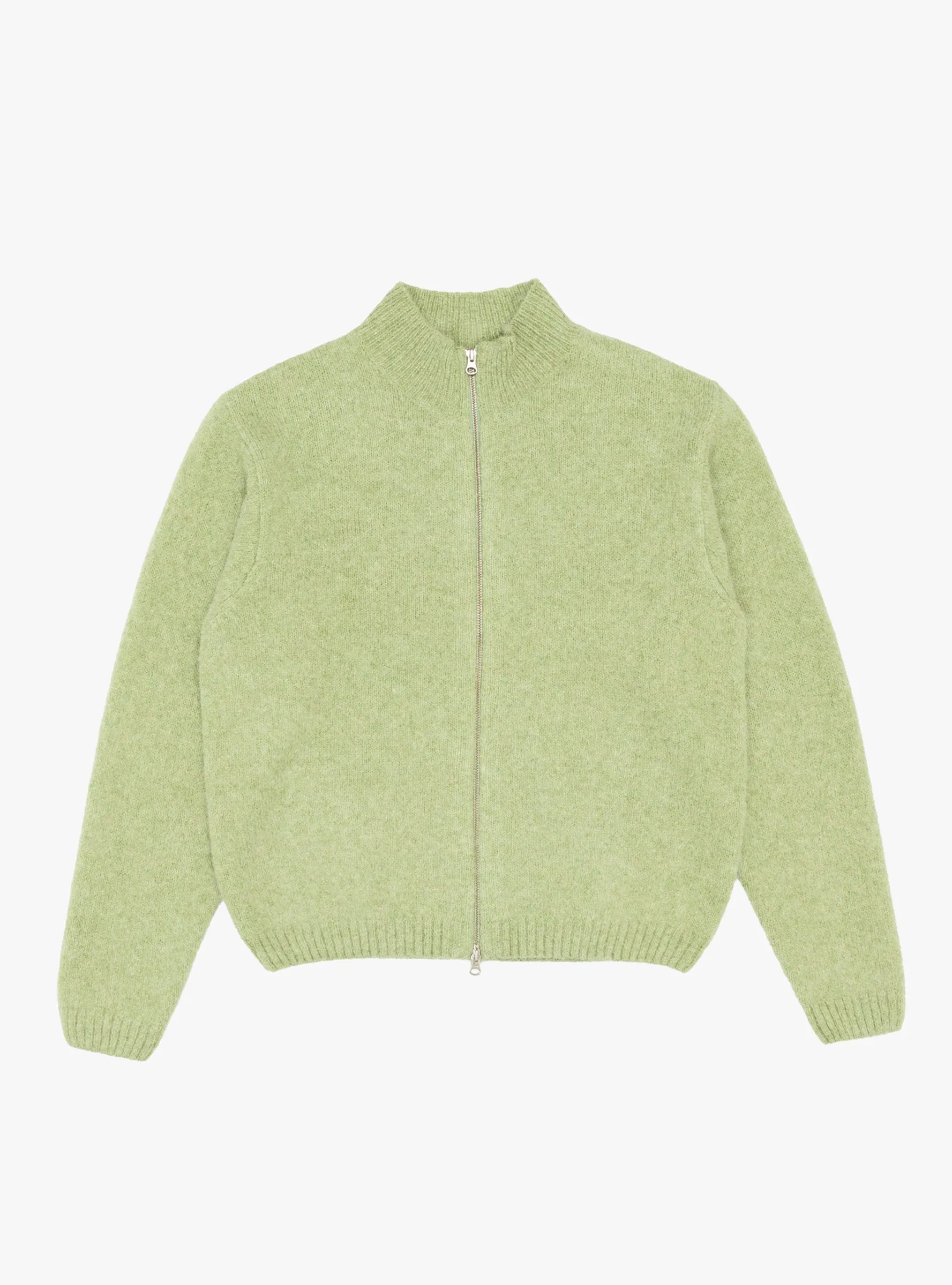 Brushed Mock Full Zip Sweater Sage