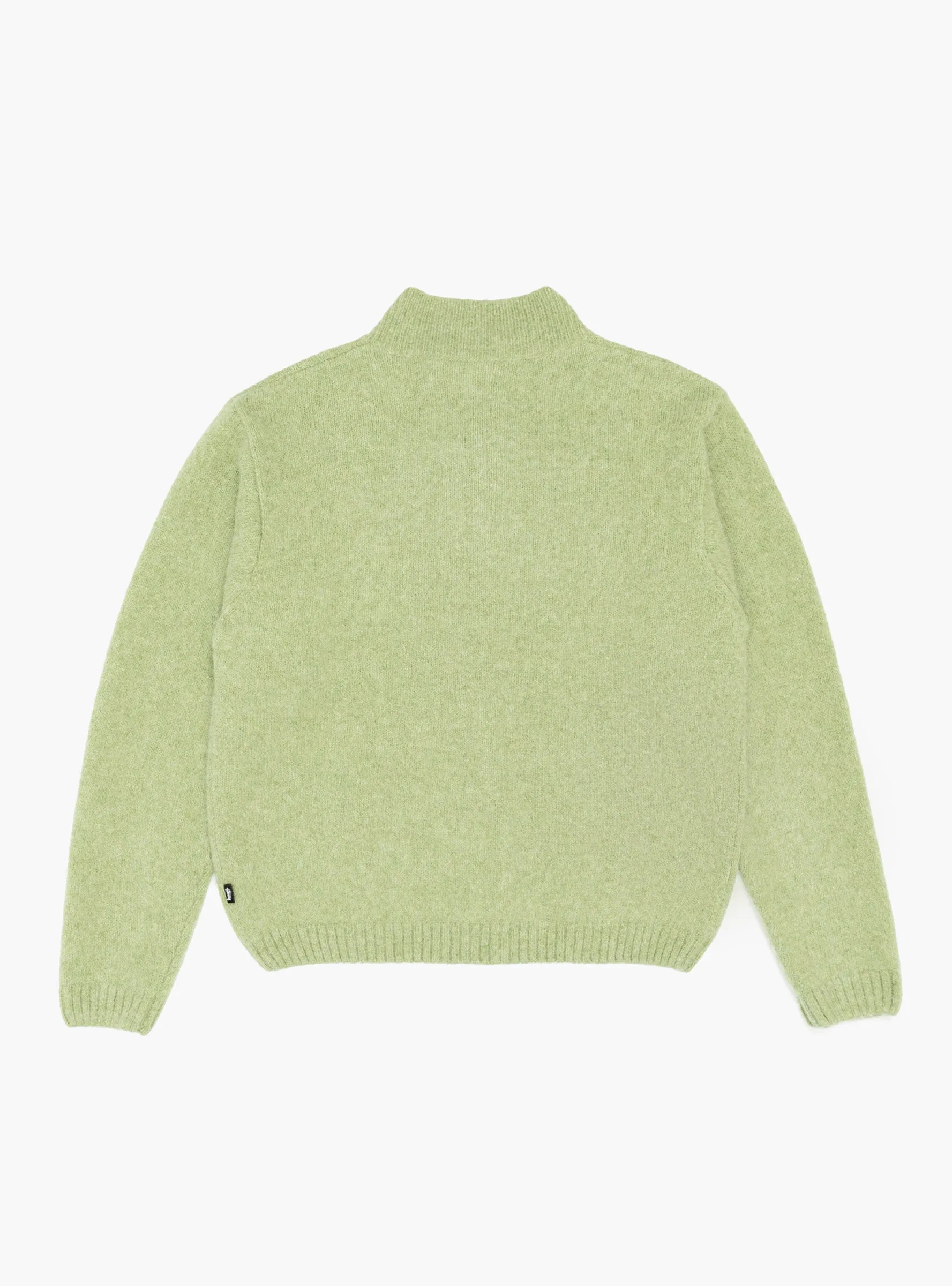 Brushed Mock Full Zip Sweater Sage