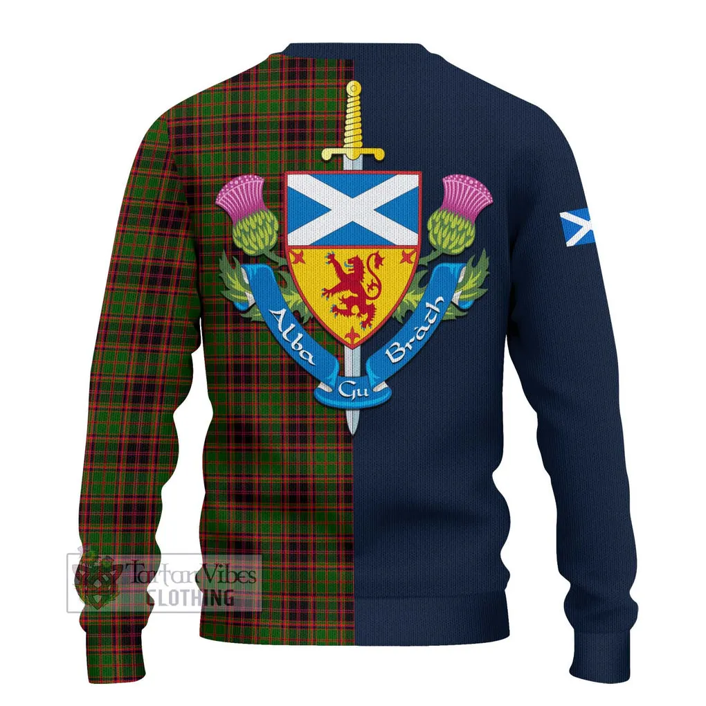 Buchan Tartan Ugly Sweater with Scottish Lion Royal Arm Half Style