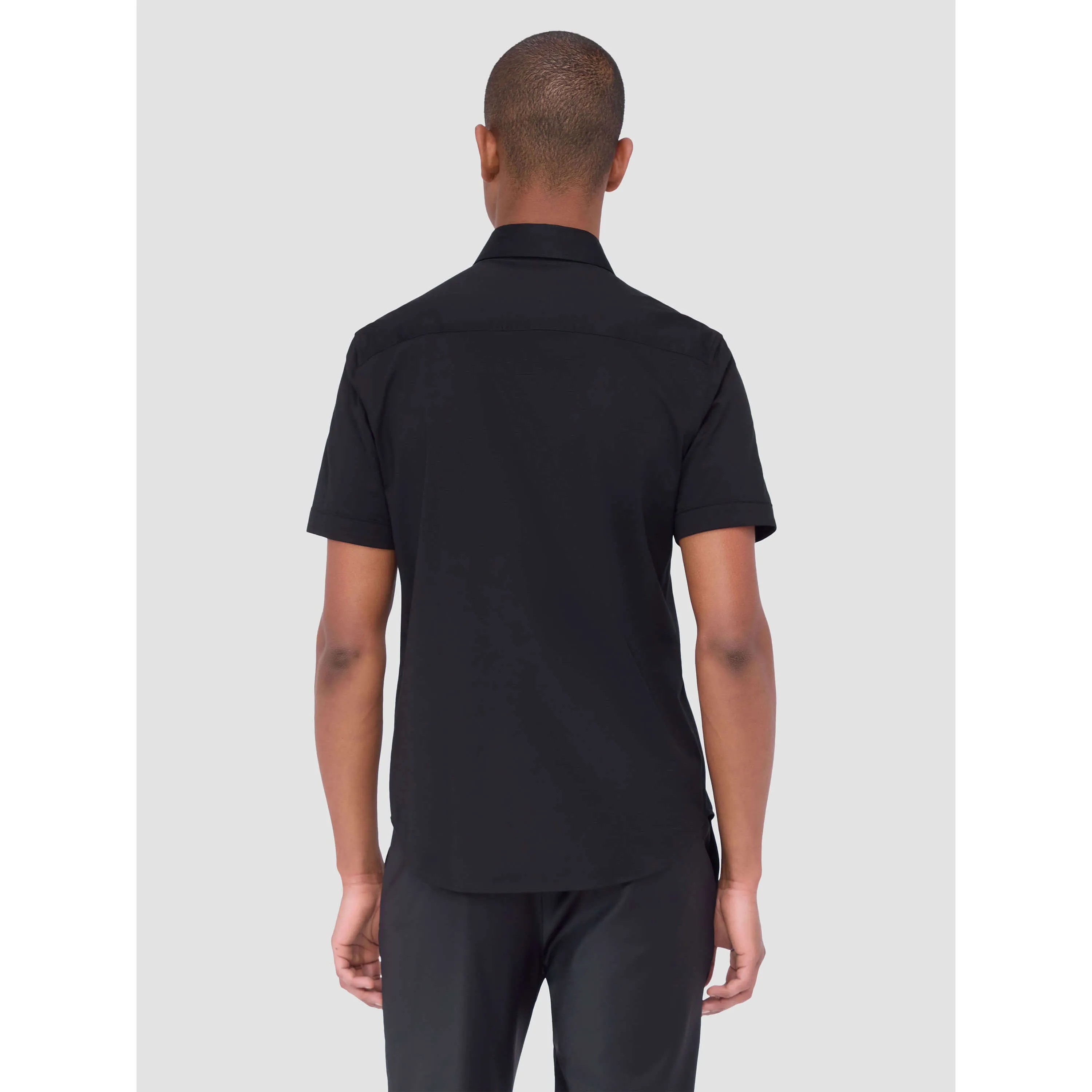 Bugatchi Ooohcotton Miles Short Sleeve Sport Shirt - Black