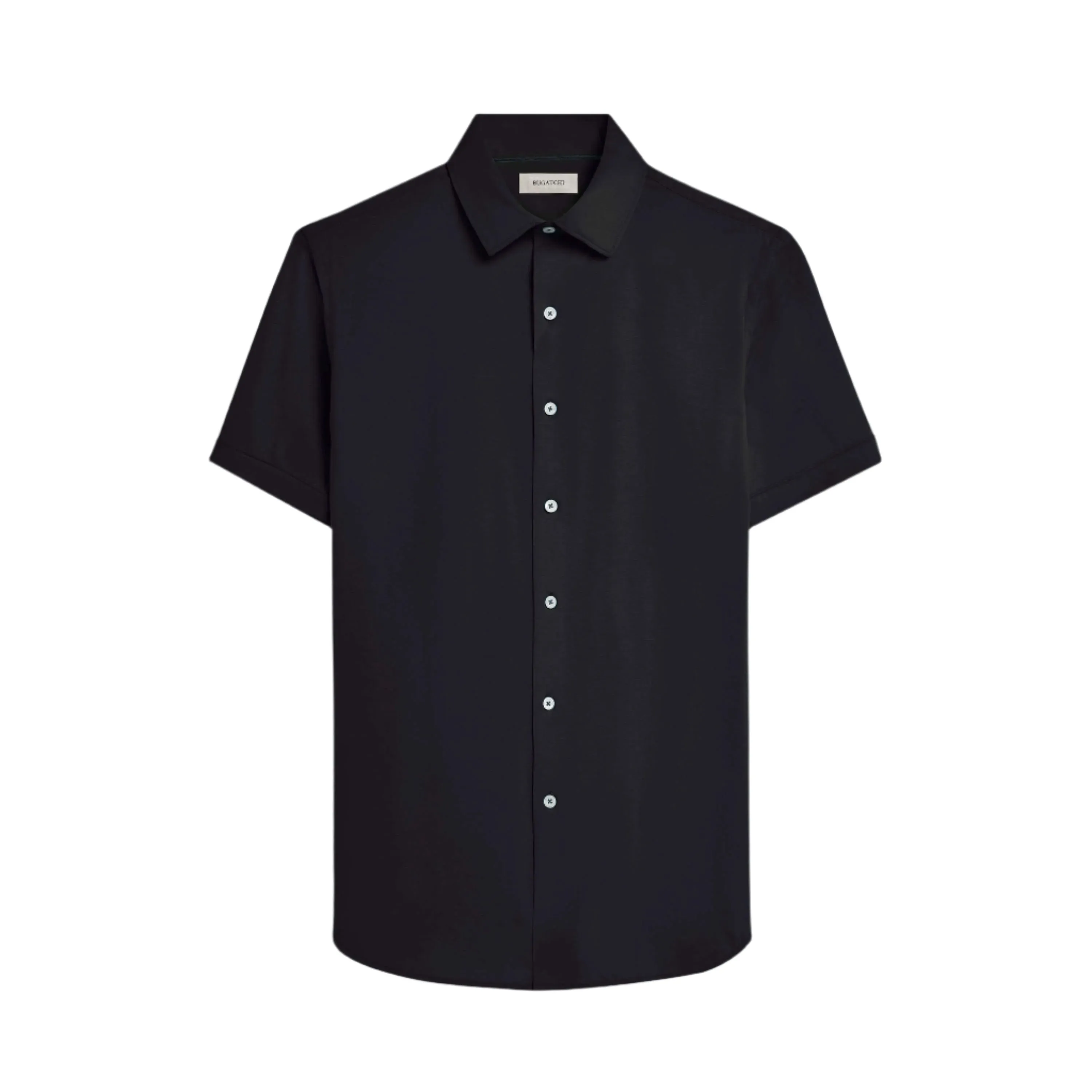 Bugatchi Ooohcotton Miles Short Sleeve Sport Shirt - Black