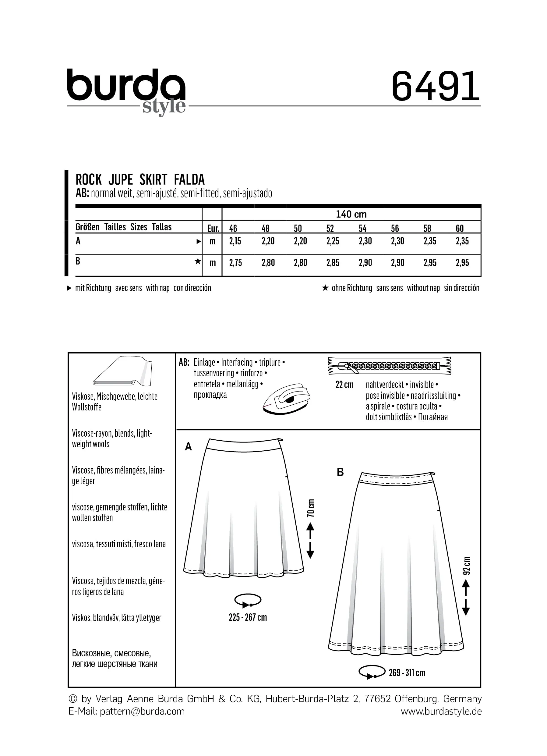 Burda Skirts 6491