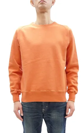 Buzz Rickson Freedom Sleeve Sweatshirt Men's Casual Plain Crewneck Tubular Knit Loop-wheeled Sweatshirt BR69463 159 Faded-Orange